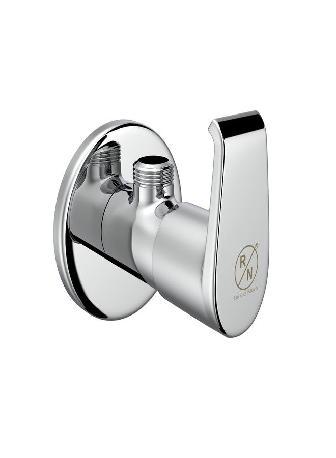 RN Brass Angle Valve With SS 304 Flange for Bathroom, Kitchen Sink, Geyser & Washbasin | Angle Cock Chrome Finish_RNZOAV0001